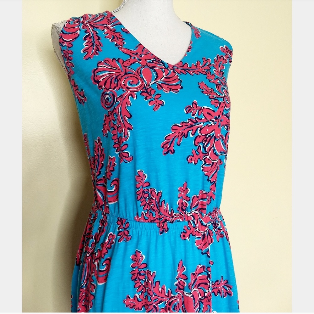 Lilly Pulitzer blue and pink maxi dress XL